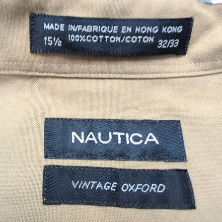 Chemise Nautica M/L Made in Hong Kong Oxford Kaki / crème manches longues