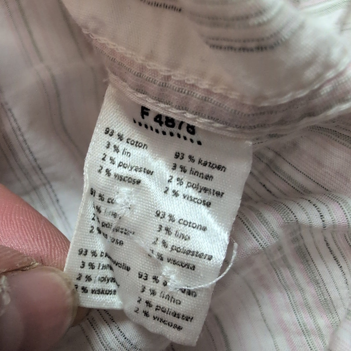 Chemise Lacoste 2XL rose pâle gaufrée manches courtes logo brodé