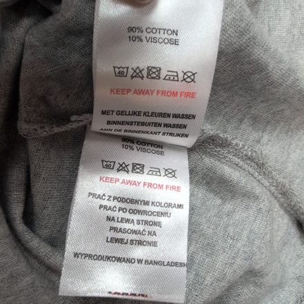 T-shirt VOI Jeans Co Gris Taille M Neuf Étiquette Logo Brodé Coton Viscose