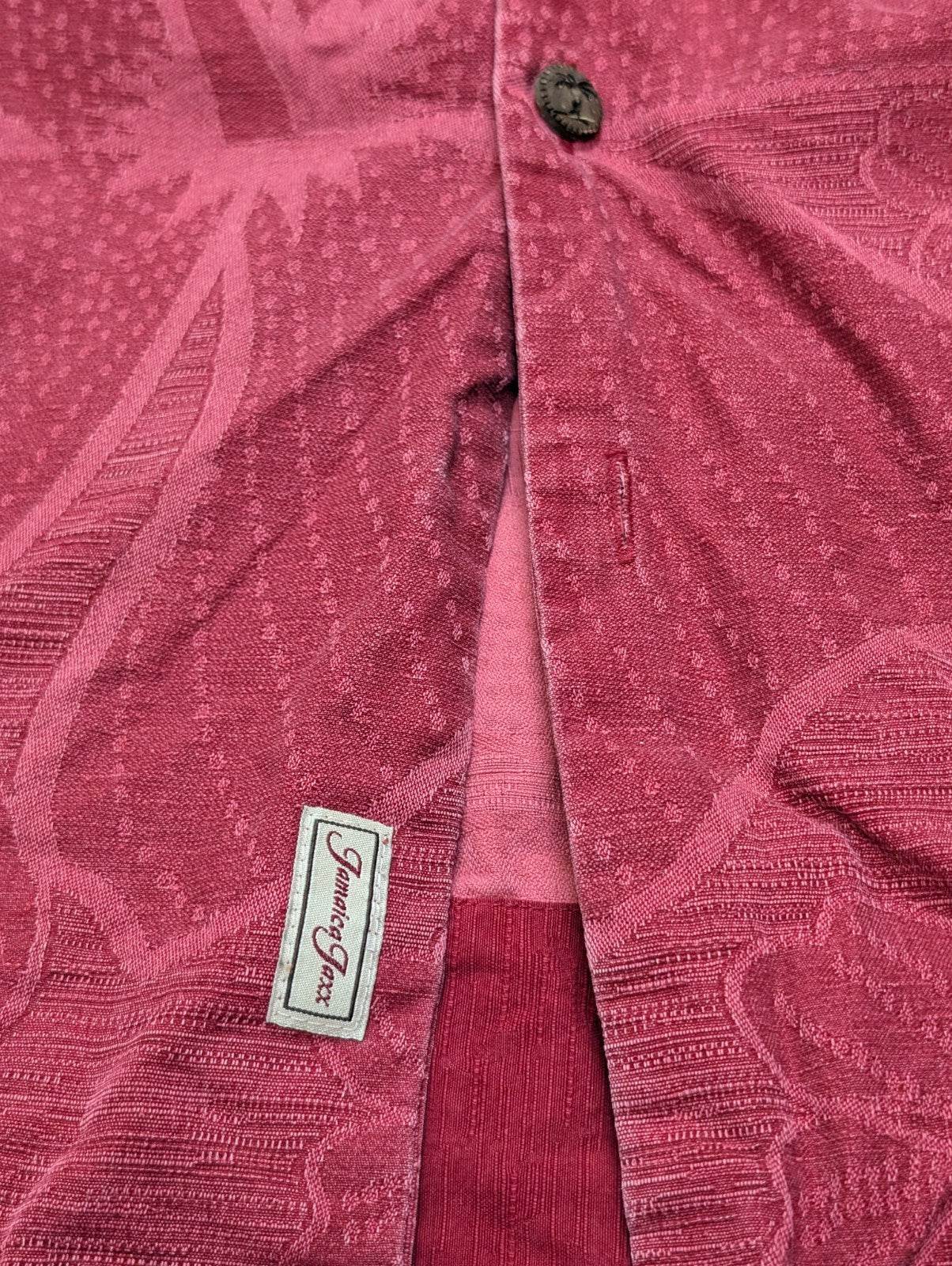 Chemise Hawaïenne Jamaica Jaxx Rouge Foncé 100% Soie - Taille L/XL