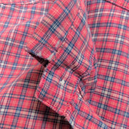 Chemise Nautica vintage manches courtes petits carreaux rose et bleu poche XL