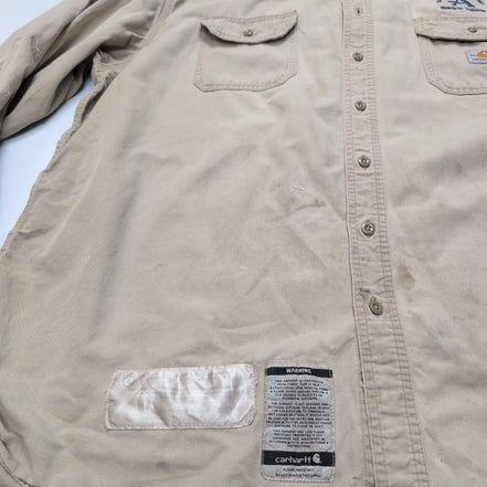 Chemise Carhartt FR 2XL Ignifugée Beige Broderie Entreprise Workwear