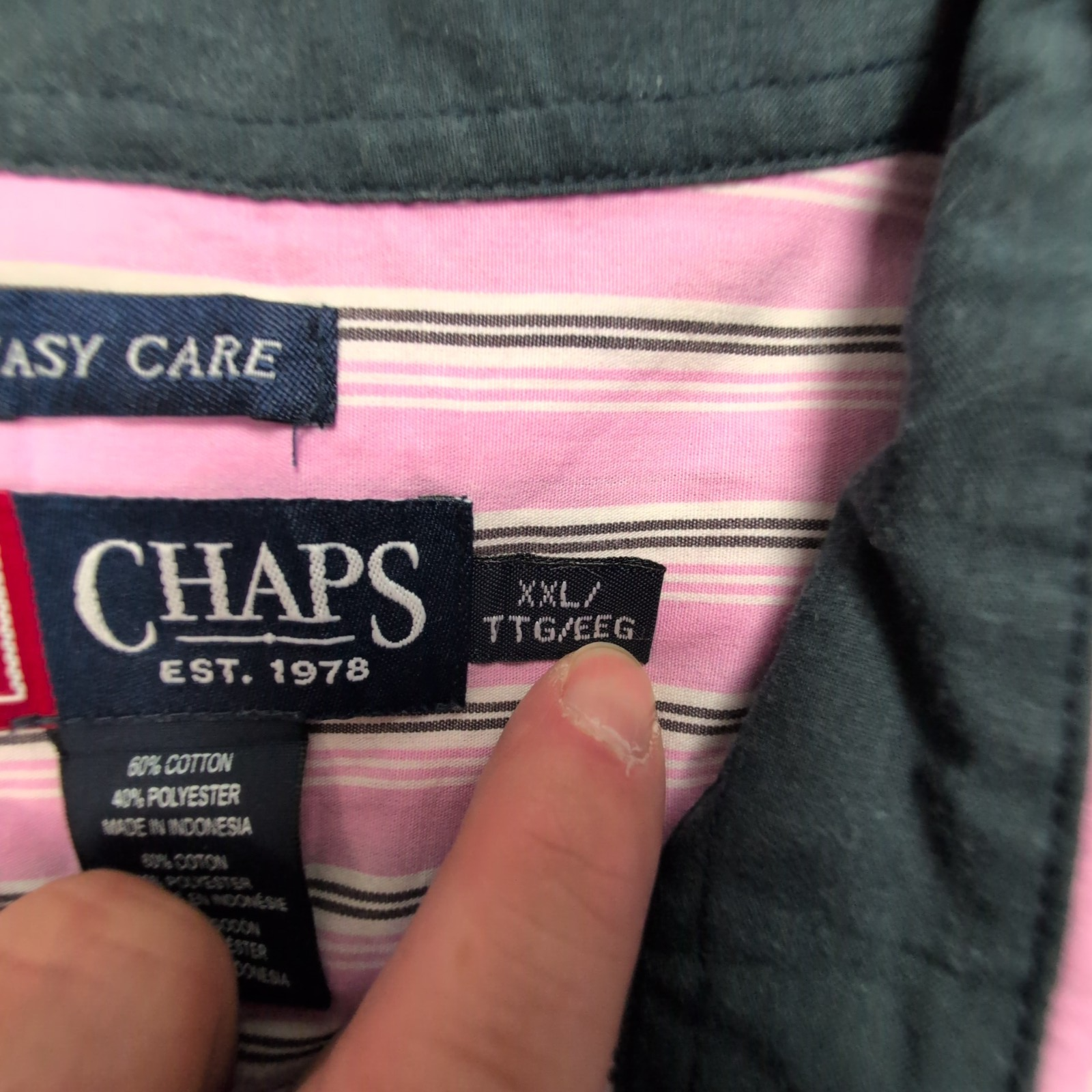 Chemise CHAPS rose à rayures taille XXL #60e