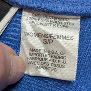 Pull The North Face Femme Col Zippé Microfibre Bleu Made in USA - Taille S