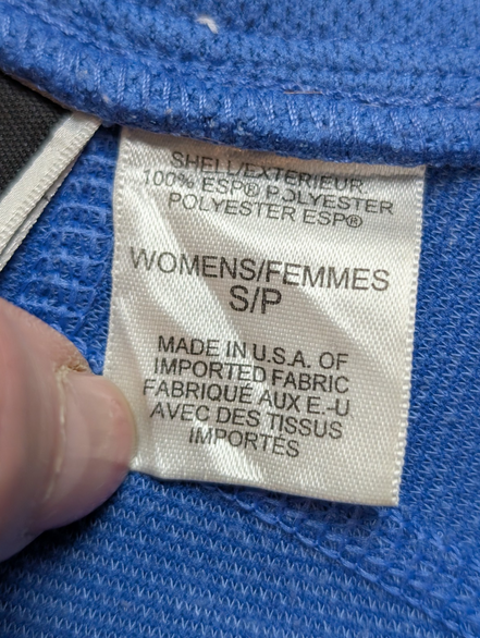 Pull The North Face Femme Col Zippé Microfibre Bleu Made in USA - Taille S