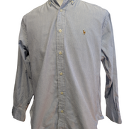 Chemise Ralph Lauren  Femme Custom Fit T. S Rayures Bleues Manches Longues