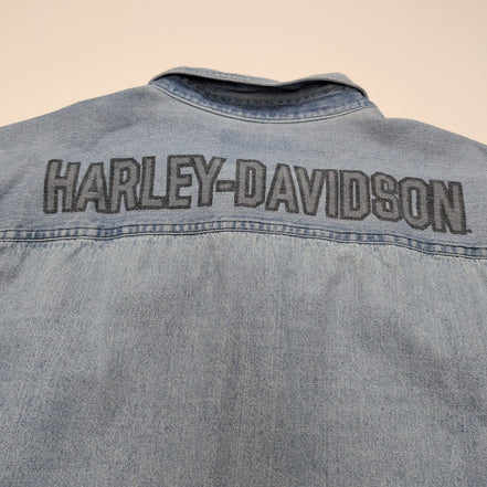 Chemise Harley Davidson Jean XL Dos Imprimé Vintage 100% Coton