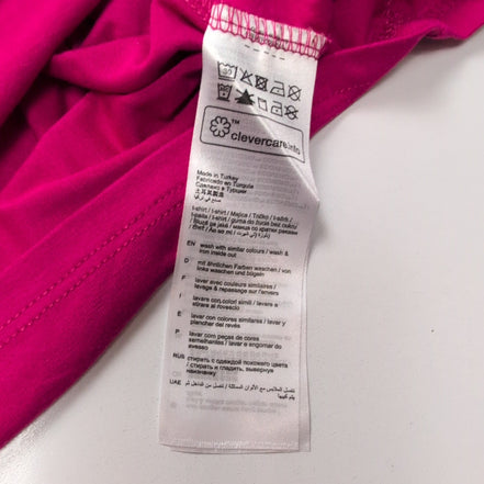 Haut Tunique Esprit Femme XL Rose Fuchsia Décolleté V Manches Longues Neuf