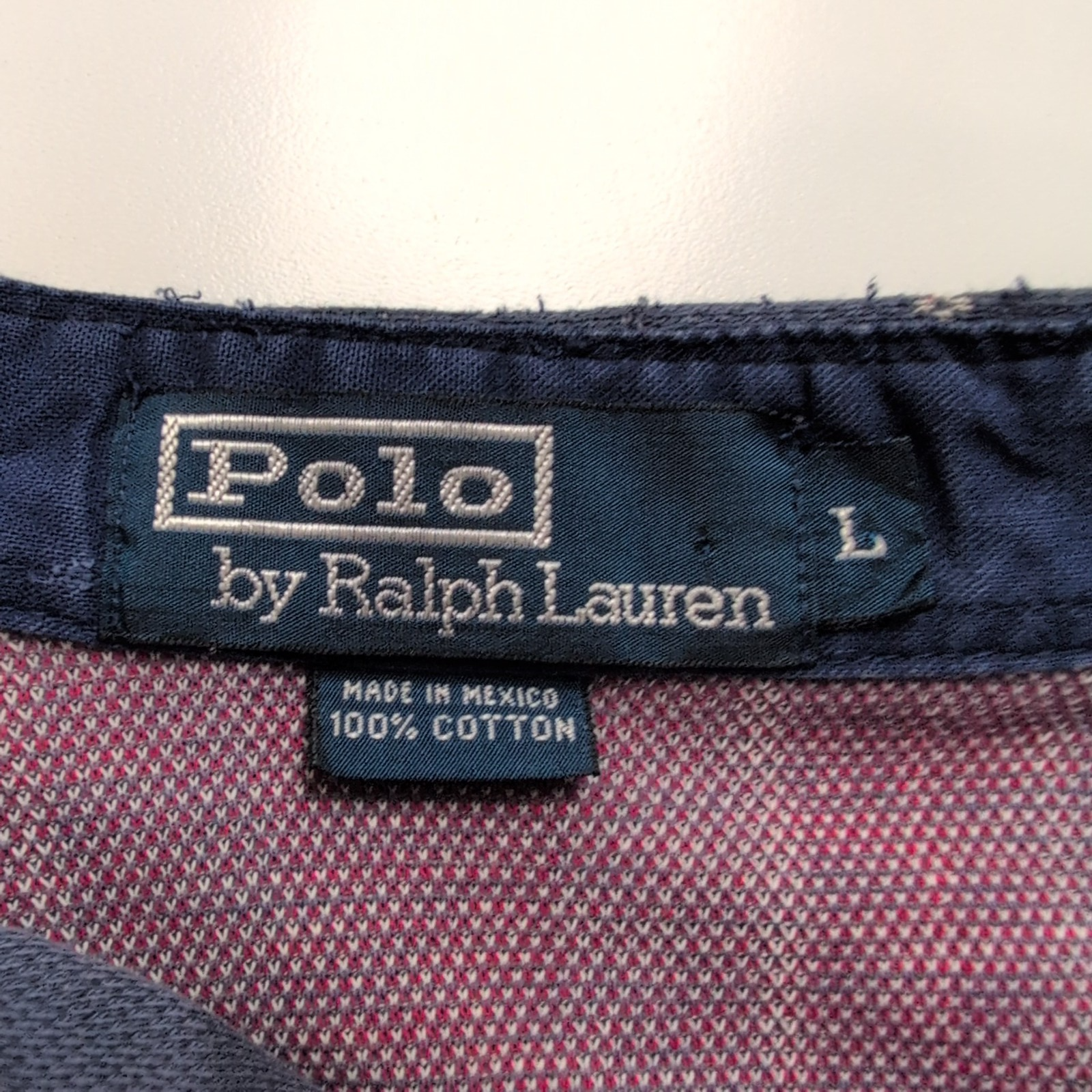 Polo Ralph Lauren L VTG Coton Piqué Col Officier Manches Longues Shirt