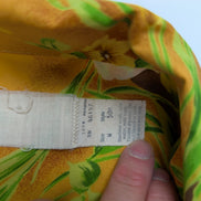 Chemise hawaïenne jaune fleurie manches courtes taille M #644 hawaienne