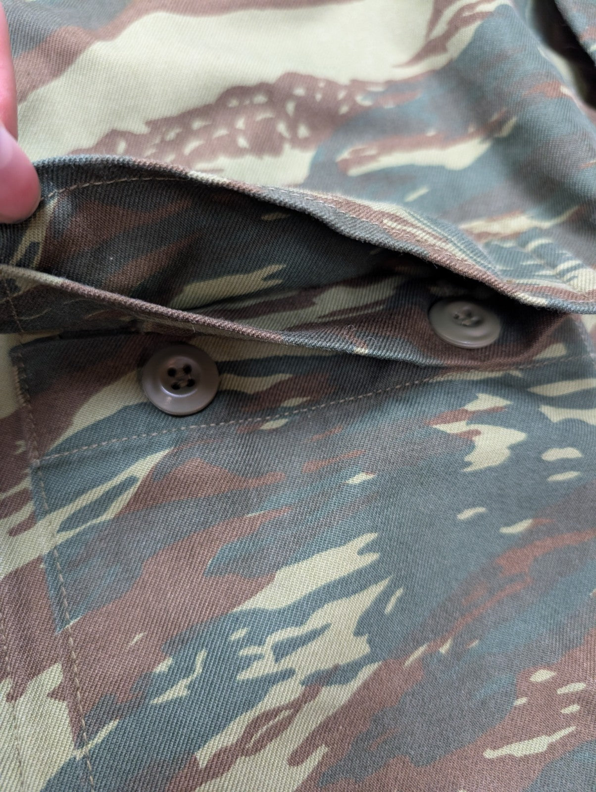 Veste militaire Vert Kaki Armée Grecque Camouflage Tiger Stripe Taille L