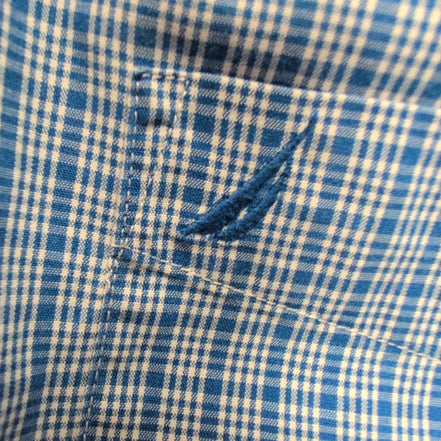 Chemise Nautica Bleue À Carreaux Manches Longues Taille L