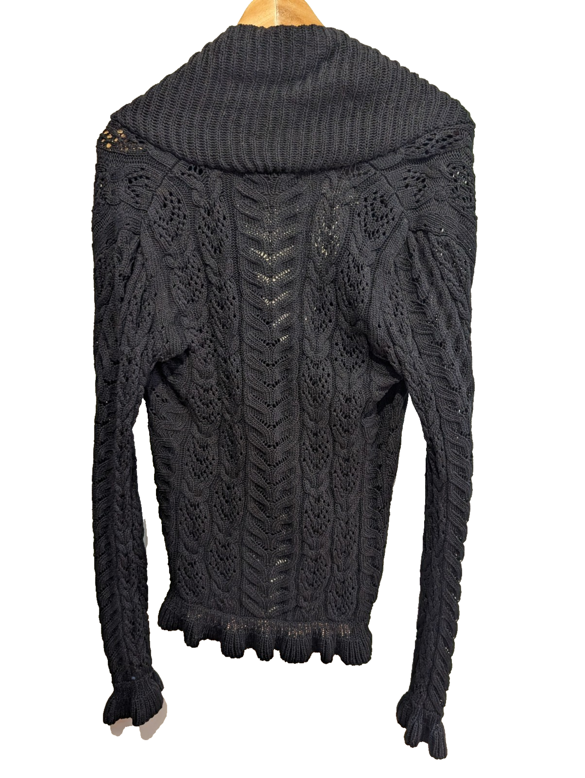 Gilet Lauren Ralph Lauren Femme S Noir Coton Maille Torsadée Cardigan