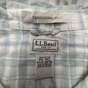 Chemise L.L. Bean à carreaux crème et kaki manches courtes taille XXL Homme