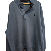 Sweat Polo Ralph Lauren bleu col boutonné pression 4XL 3XBig