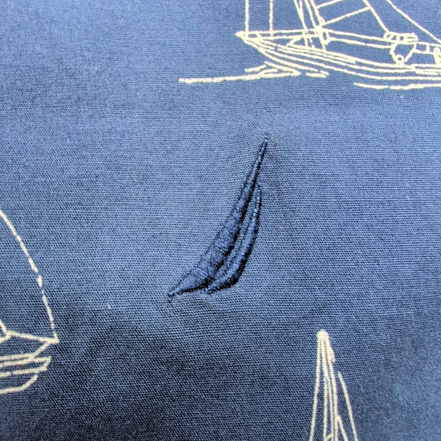 Chemise Nautica L Bleu Marine Motif Voiliers Stretch Manches Courtes
