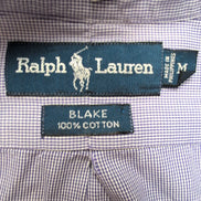 Chemise Ralph Lauren M Violet Bleu Fins Carreaux Manches Longues
