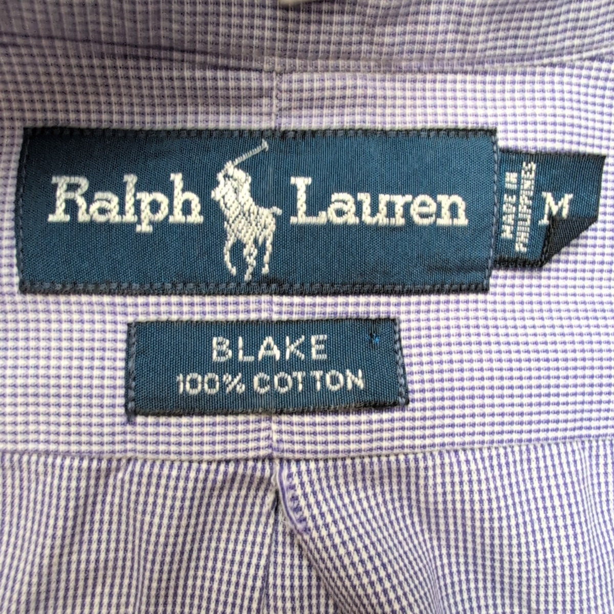 Chemise Ralph Lauren M Violet Bleu Fins Carreaux Manches Longues