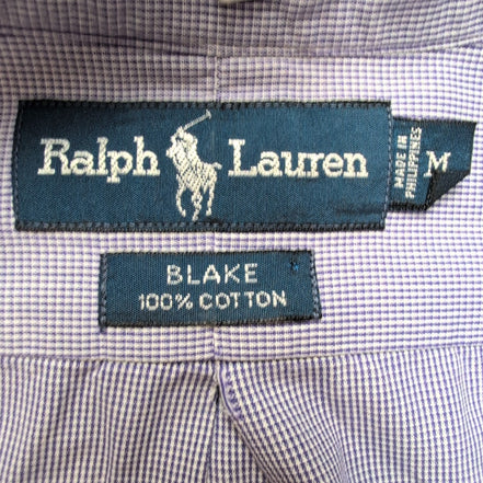 Chemise Ralph Lauren M Violet Bleu Fins Carreaux Manches Longues
