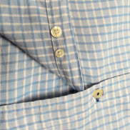 Chemise Nautica bleu ciel petits carreaux manches longues 1 poche M