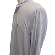 Chemise Polo Ralph Lauren Shirt L XL Andrew Lila Micro-Carreaux Col Mao Officier
