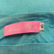 Ensemble Femme T40 Miss-Lisa Bleu Ciel 100% Lin Jupe Veste Neuf 