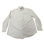 Chemise Chaps blanche à rayures lila taille L #53e