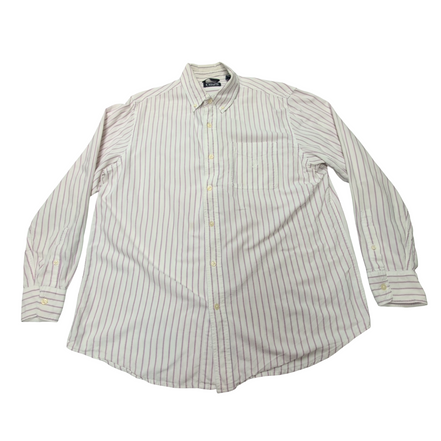 Chemise Chaps blanche à rayures lila taille L #53e