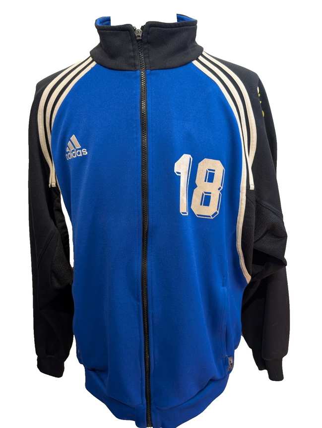 Veste de survêtement Adidas Bleue Taille XL (Mesures réelles)
