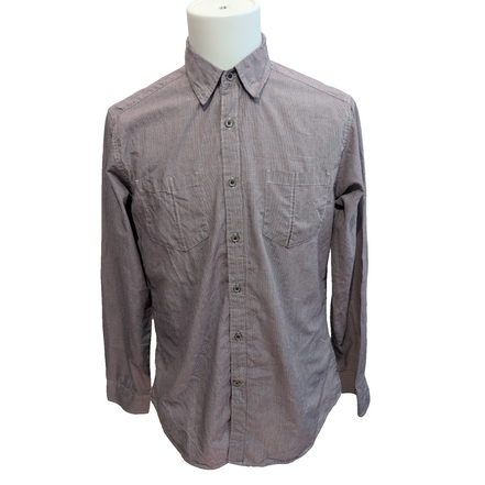 Chemise Life Khaki M Rouge Bleu Micro Carreaux Slim Fit 2 Poches longues manches