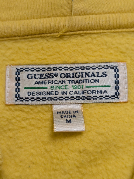 Sweat à capuche Guess Originals Jaune Grands Logos Taille M