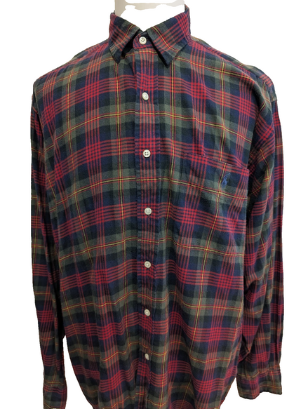 CHEMISE POLO Ralph Lauren homme L Flanelle VERT JAUNE Elliott 🍂