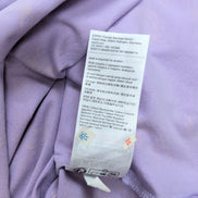 Haut Esprit Femme L Violet Motif Fleuri 100% Coton Manches Courtes Neuf
