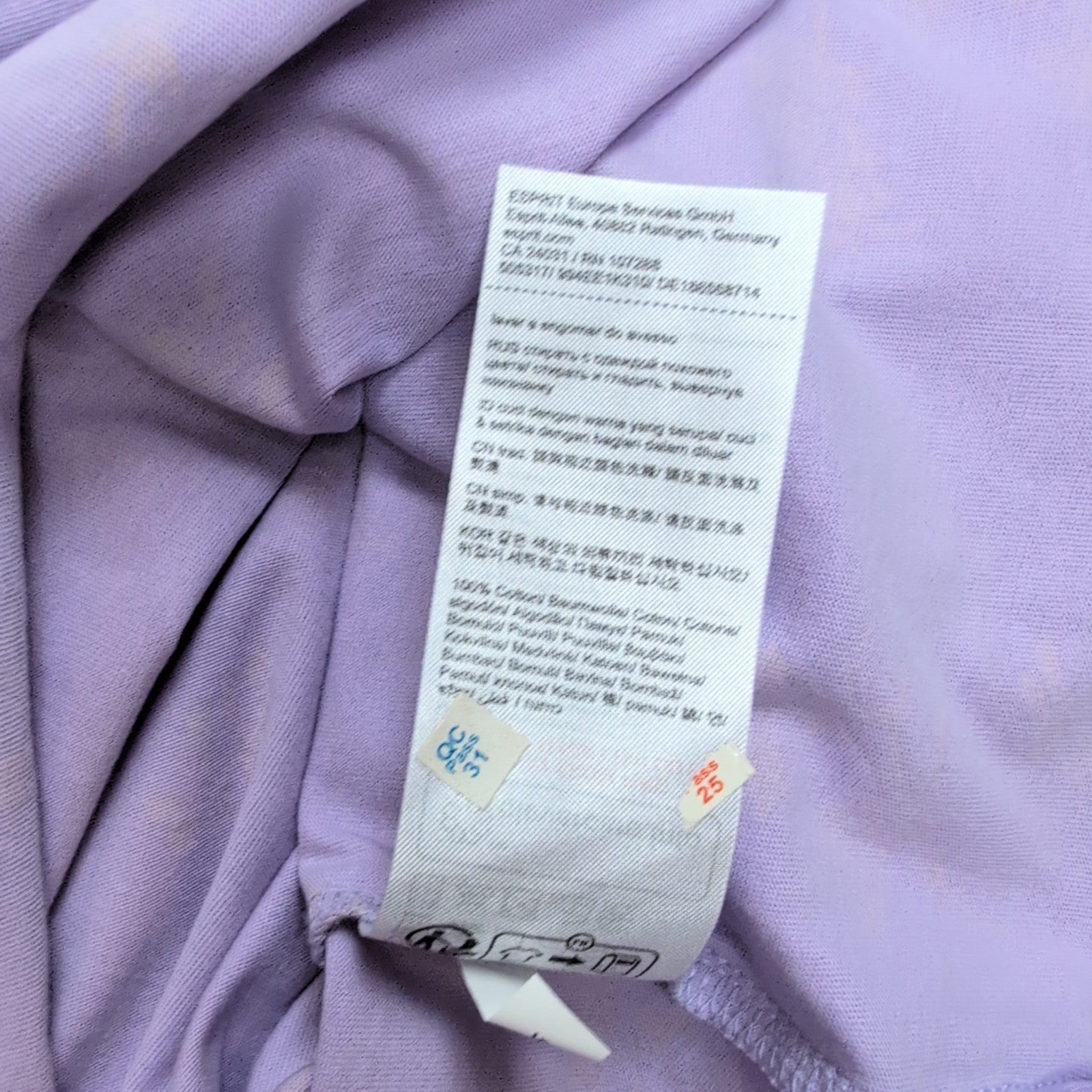 Haut Esprit Femme L Violet Motif Fleuri 100% Coton Manches Courtes Neuf
