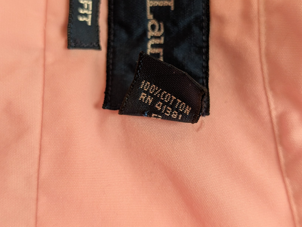 Chemise Polo Ralph Lauren Shirt XL Rose Classic Fit Manches Courtes Button Down