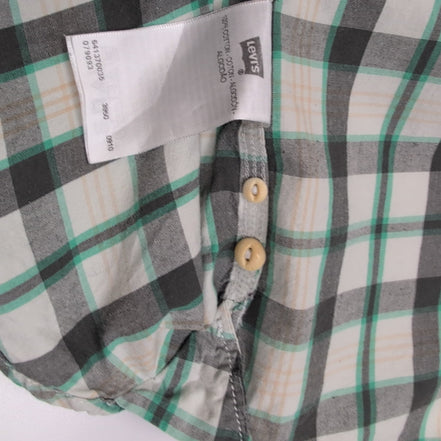Chemise Levi's Vintage Carreaux Gris / Blanc / Vert Taille S manches longues