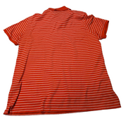 Polo manches courtes Ralph Lauren Golf femme L orange rayures blanc