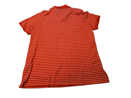 Polo manches courtes Ralph Lauren Golf femme L orange rayures blanc