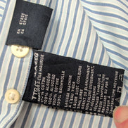 Chemise Nautica 2XL Bleu Rayures 100% Coton Logo Brodé Poche manches longues