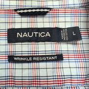 Chemise Nautica Taille L Bleue Rouge à Carreaux 100% Coton Manches Longues