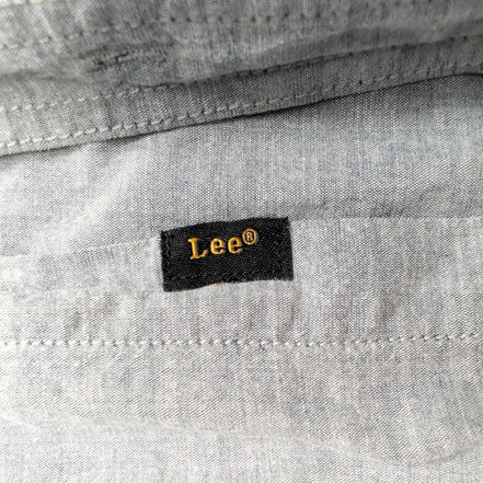 Chemise Lee grise unie stretch manches courtes taille L 2 poches homme