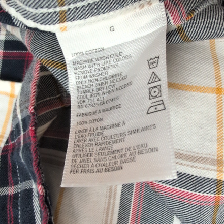Chemise Nautica Flanelle L Carreaux Rouge Bleu Gris Manches Courtes 2 poches