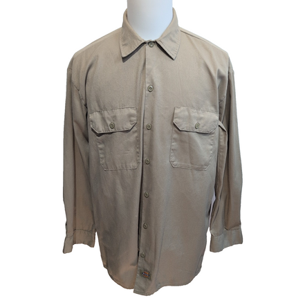 Chemise Dickies L Beige Workwear 65% Polyester 35% Coton Manches Longues