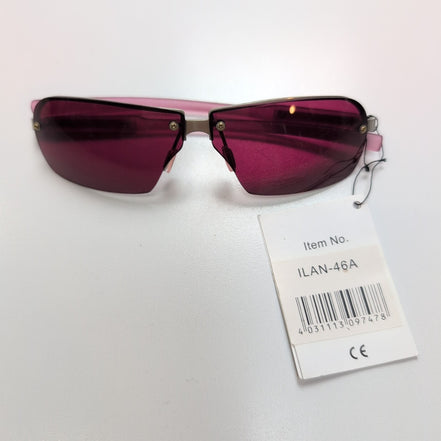 Lunettes de soleil Y2K Rectangulaires Bordeaux et Monture Métal Grise