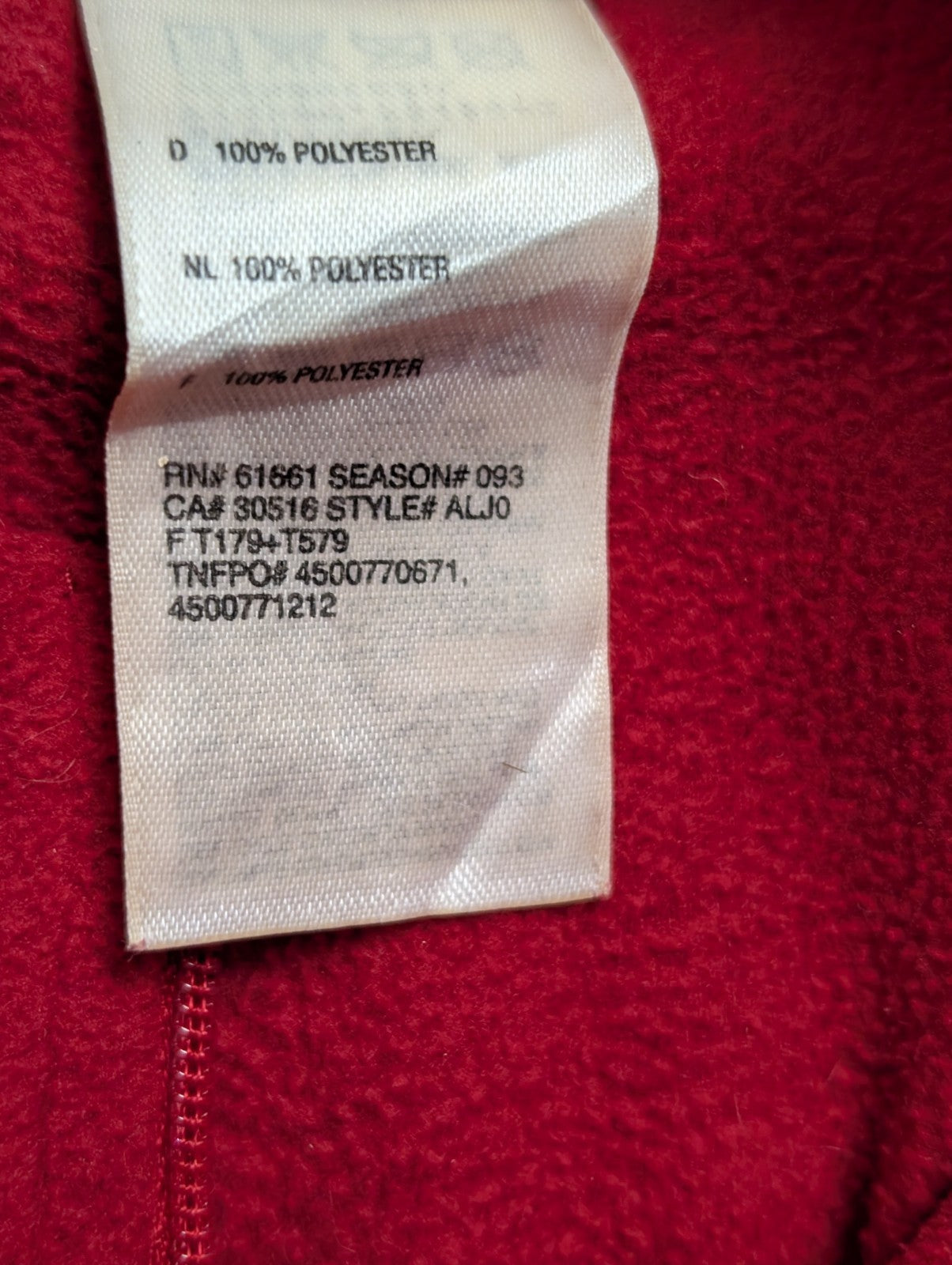 Pull Polaire Femme The North Face TKA 100 Rouge Col Zippé - Taille L