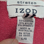 Pull Izod Rose Col Montant Zippé Stretch Coton Taille L