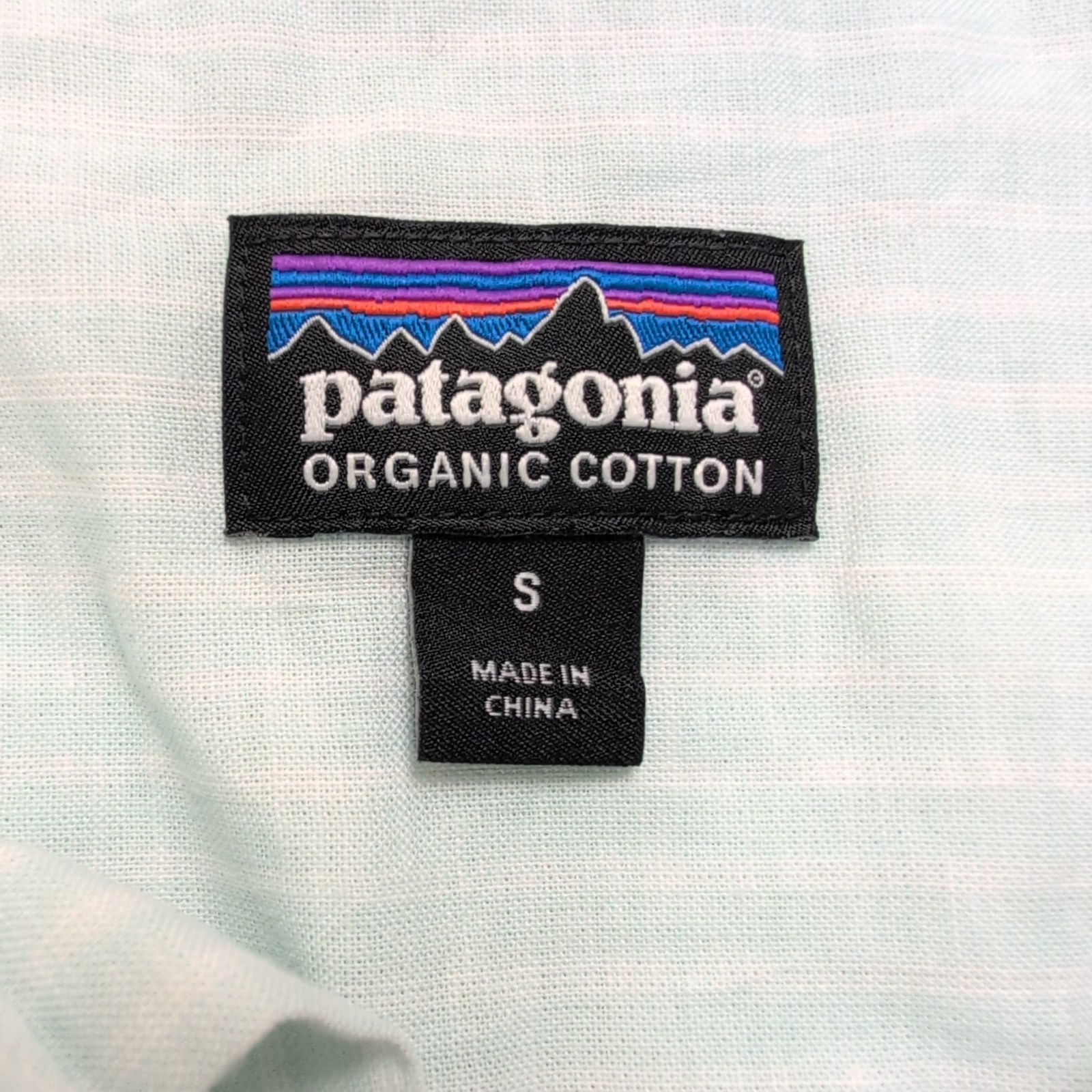 Chemise Patagonia manche courte S Vert Pastel Rayures Coton