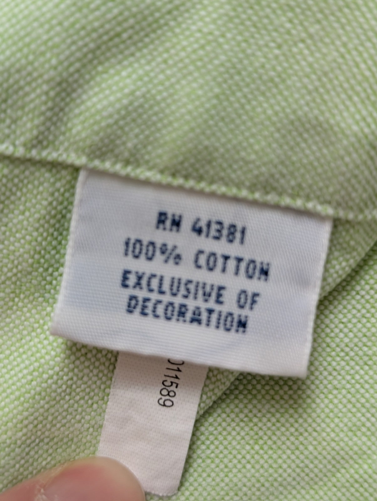 Chemise Ralph Lauren verte clair logo marron taille XXL #2505