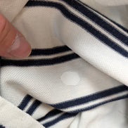Polo manches courtes Polo Ralph Lauren blanc rayures bleu écusson golf taille L