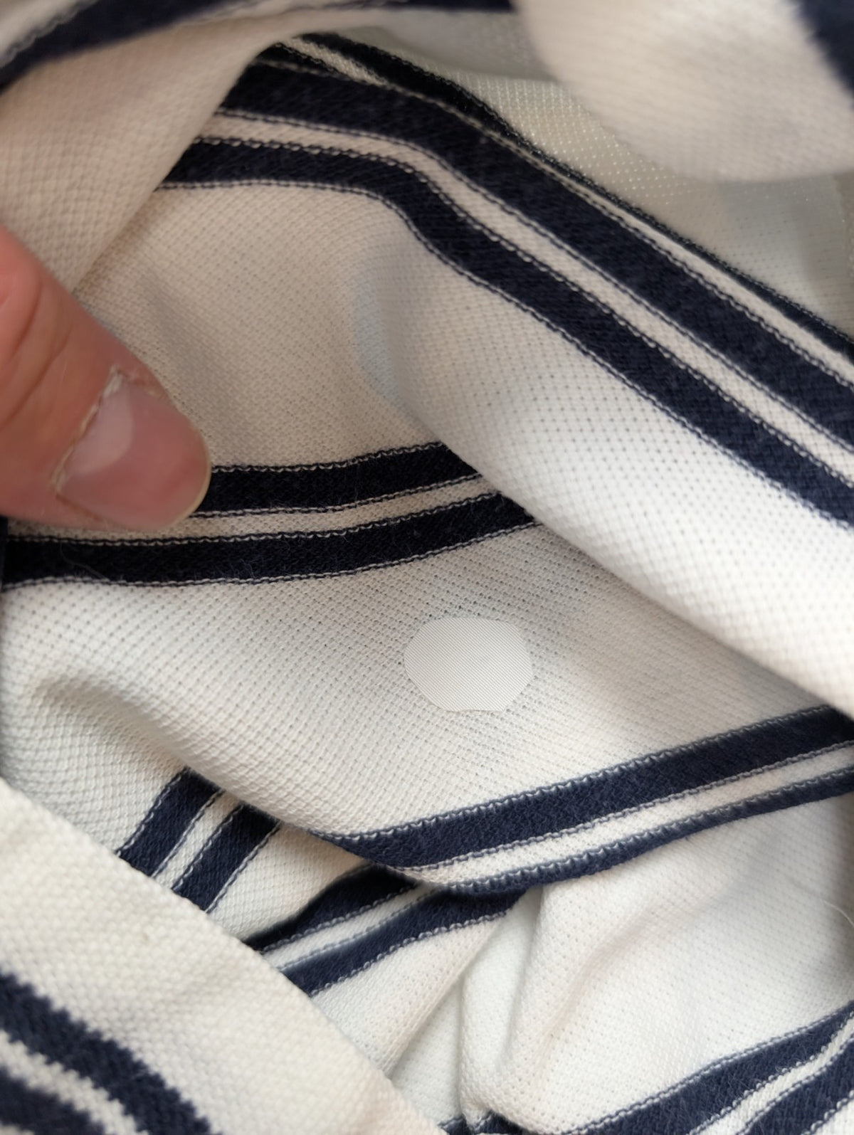 Polo manches courtes Polo Ralph Lauren blanc rayures bleu écusson golf taille L